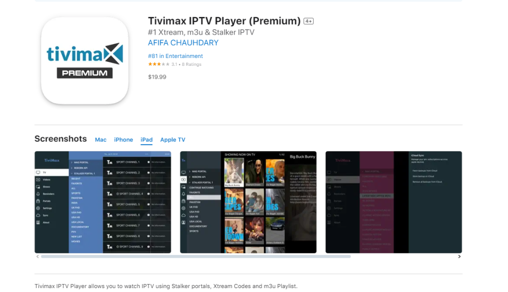 IPTV on IPHONE/ IPad